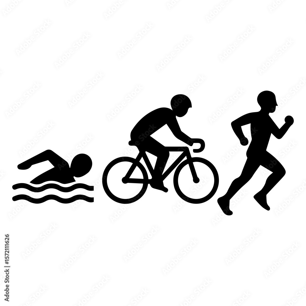 Fototapeta premium Triathlon icon in transparent background