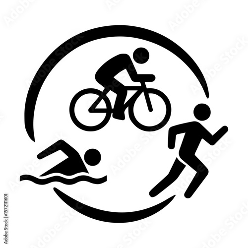 Triathlon icon in transparent background