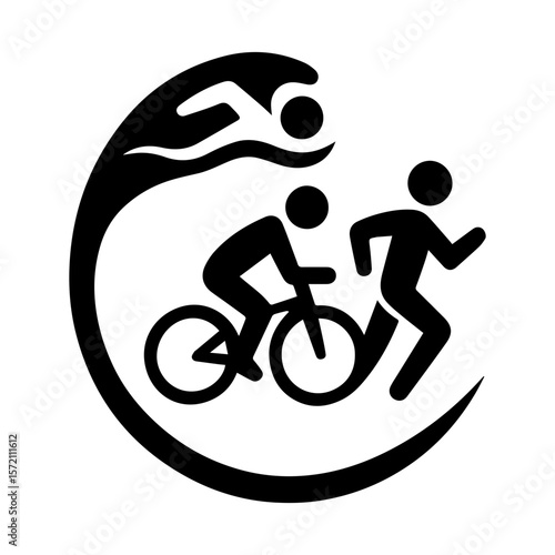 Triathlon icon in transparent background