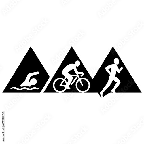 Triathlon icon in transparent background