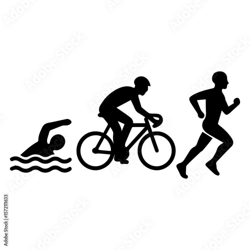 Triathlon icon in transparent background