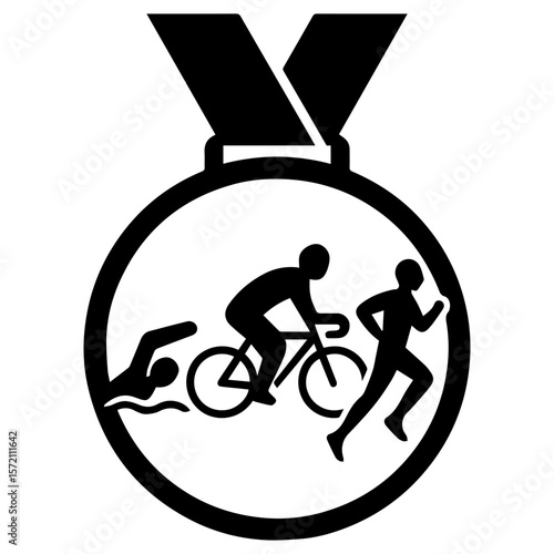 Triathlon icon in transparent background
