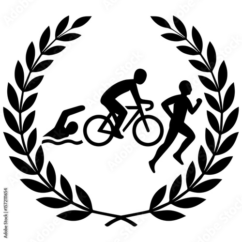 Triathlon icon in transparent background