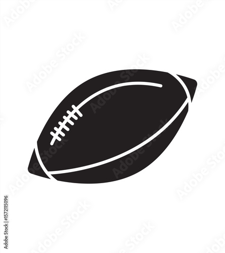American football ball - isolated vector icon, white background, illustrator