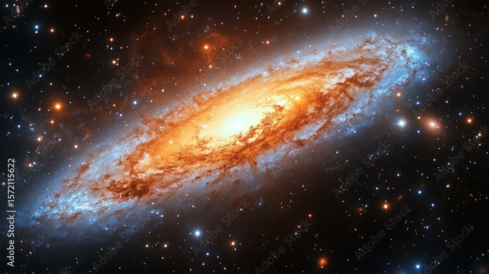 Fototapeta premium Cosmic spiral galaxy, vibrant hues