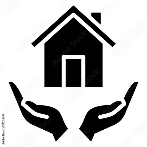 housing assistance glyph icon