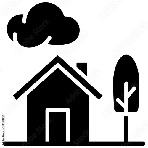 rural outreach glyph icon