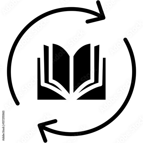 literacy programs glyph icon