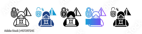 Cyber Attack multiple icon