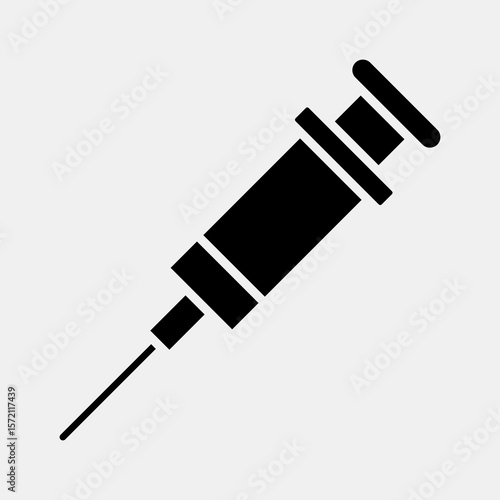 Icon syringe. Medical elements. Icon in glyph style.