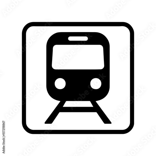 Subway train icon with transparent background symbolizing public transit and metro transportation
