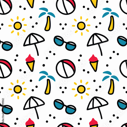 Summer Pattern with Beach Elements