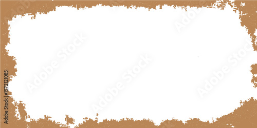 Antique brown paper texture with torn edges and a vintage grunge border, perfect for an aged blank design