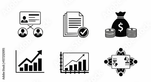 finance icons set