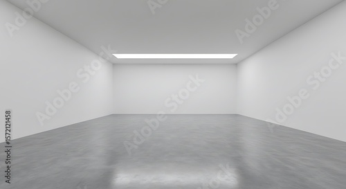 Big white immaculate museum empty gallery room