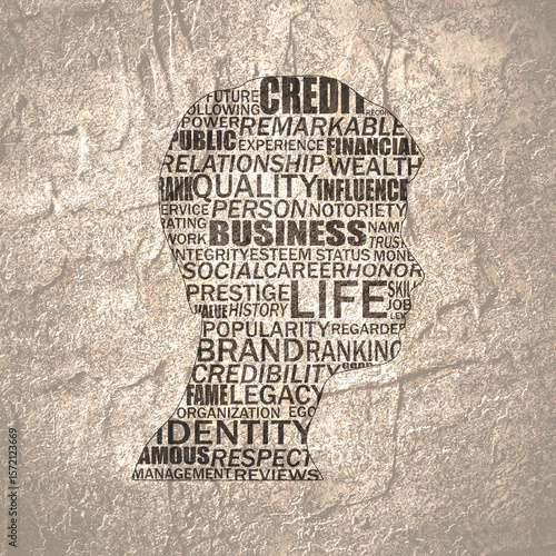 Wall Mural Young man improving reputation concept