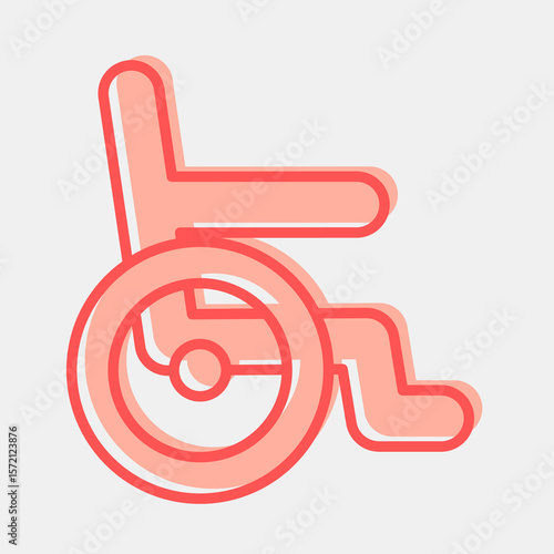 Icon wheel chair. Medical elements. Icon in two tone style.