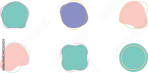 Blob shapes vector. Abstract blob fluid shapes. Highlights for social media stories. Organic amoeba blob shape. Color liquid blob shapes pastel vector illustration
