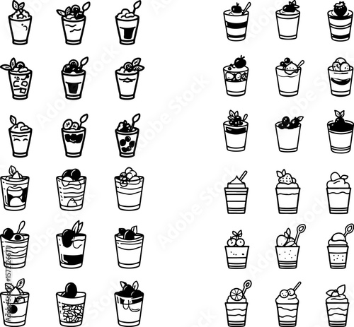 yogurt parfait, parfait icon, layered parfait, yogurt dessert, yogurt bowl, fruit parfait, yogurt with fruit, parfait cup, yogurt parfait icon, healthy parfait, yogurt parfait with gran