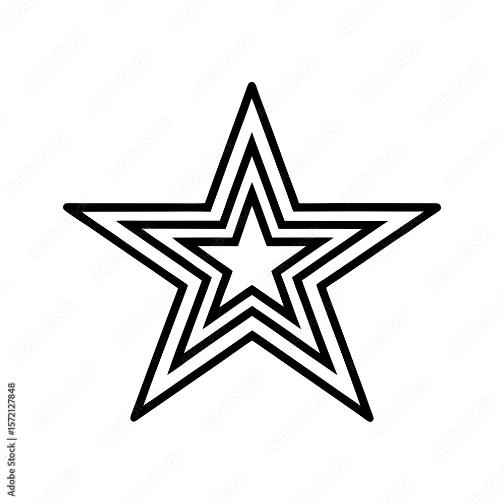 Geometric star outline vector illustration isolated on a white background Geometric star outline vector illustration isolated on a white background
