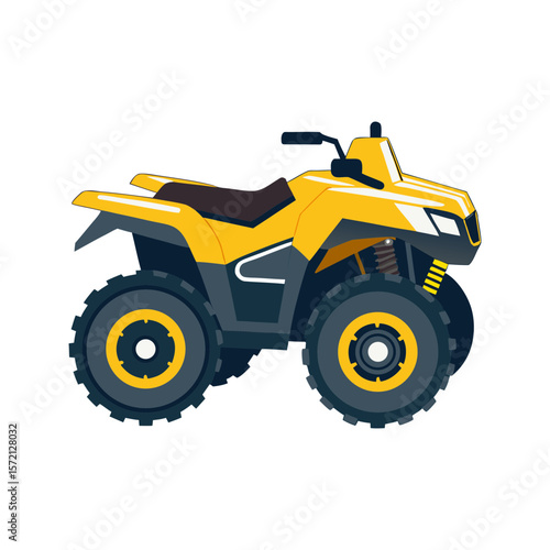 Yellow atv quad bike vector illustration for adventure and off road design vector illustration isolated on a white background