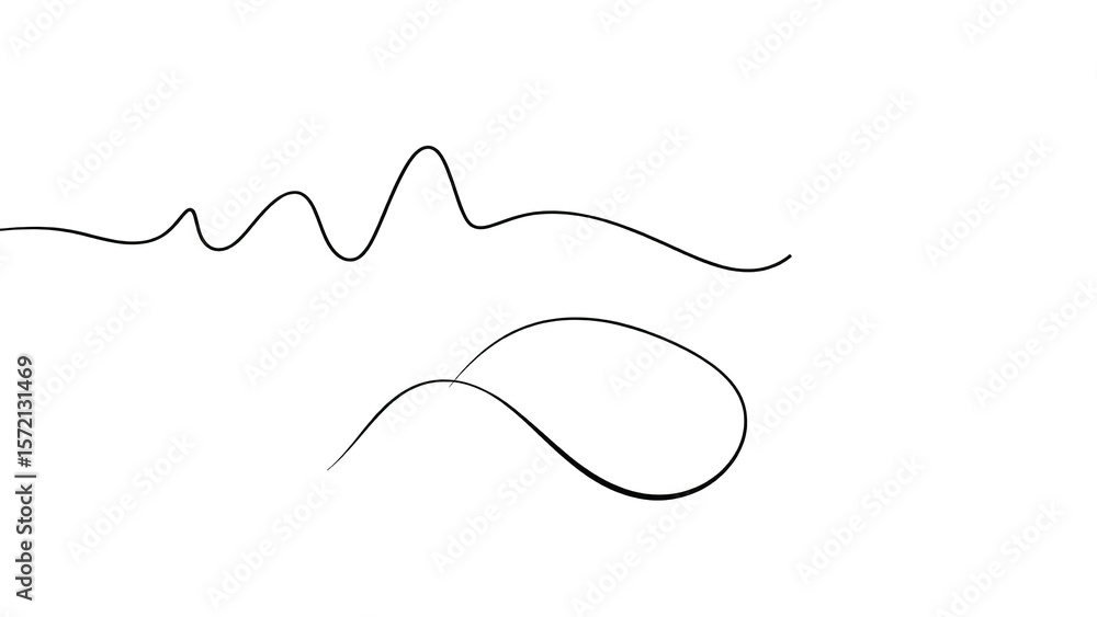 Obraz premium Abstract Line Art Composition of Organic Forms