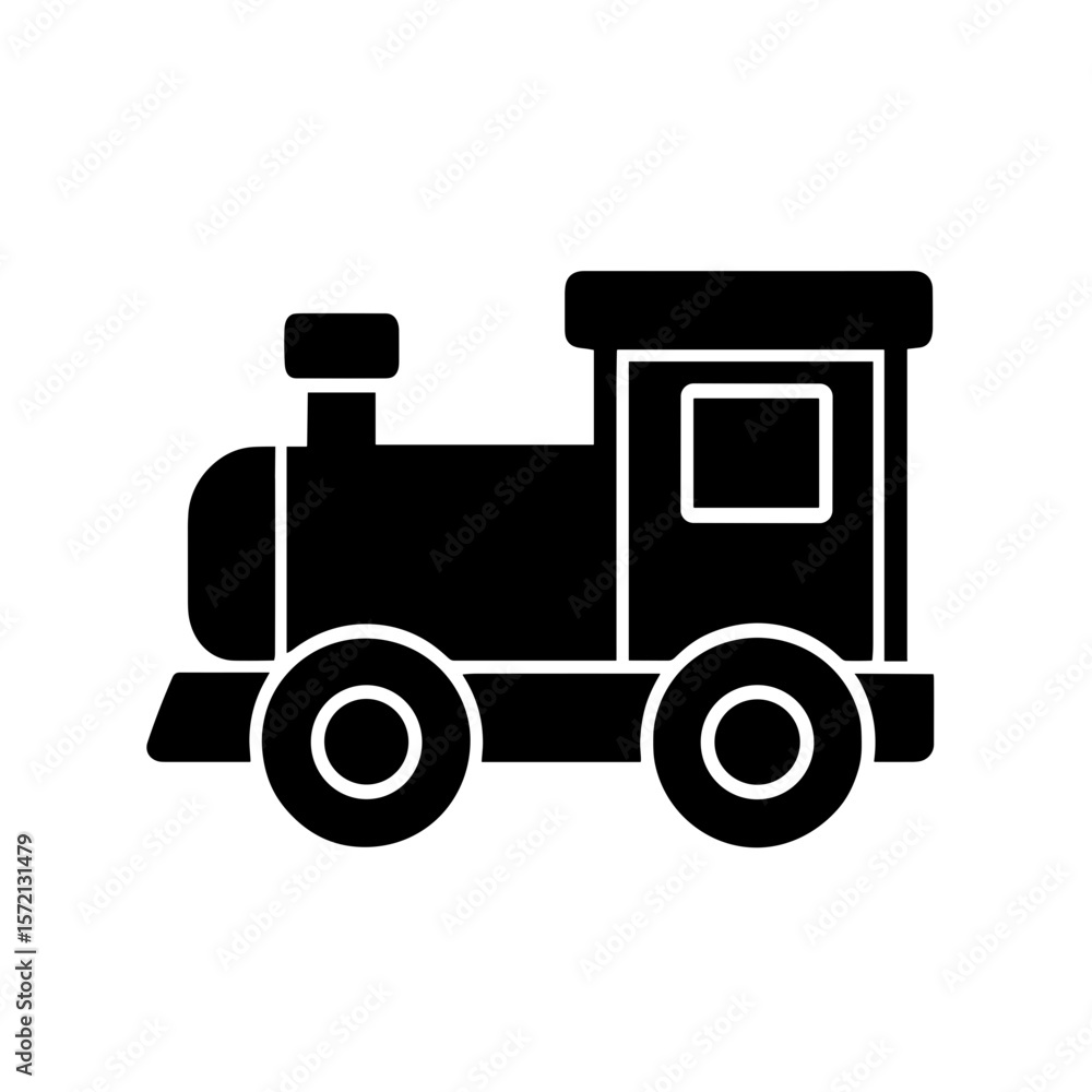 Obraz premium Toy train icon for kids — symbol of play and childhood, filled style