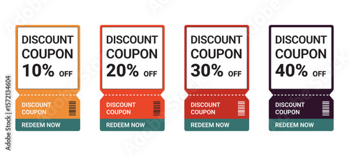 Discount coupon redeem now scan code 10, 20, 30 and 40 percent