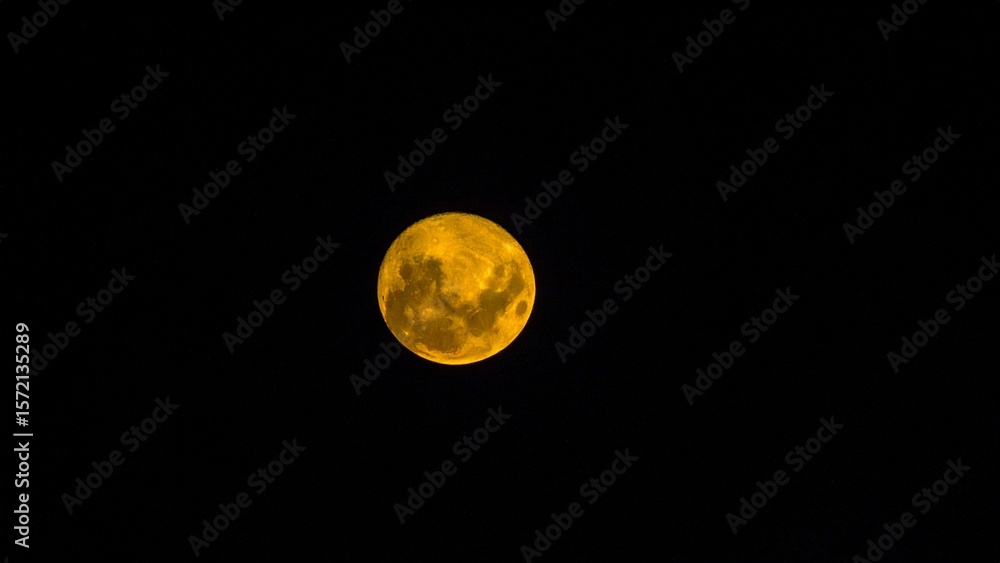 Obraz premium 空に煌めく満月のイメージ 背景素材 16:9サイズ AI生成素材