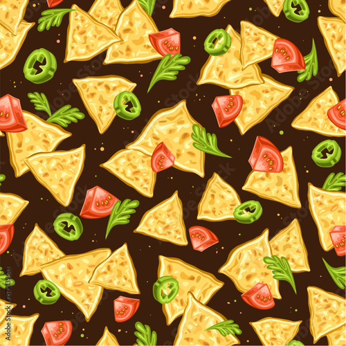 Vector Nachos Seamless Pattern