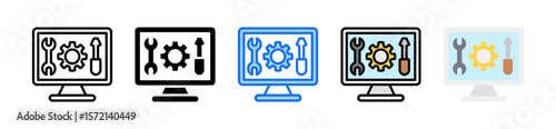 It Department Icon Set Multiple Style Collection