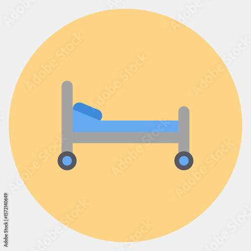 Icon bed. Medical elements. Icon in color mate style.