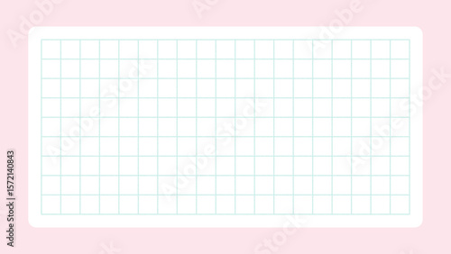 ピンクの背景に手描きのグリーンのグリッドのテクスチャ - シンプルでかわいい19×9の方眼 16:9