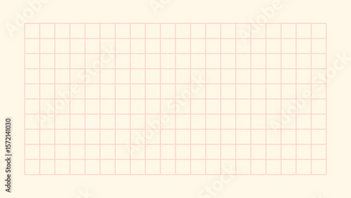 ベージュの背景にピンクの手描きグリッドテクスチャ - シンプルでおしゃれな20×10の方眼 16:9