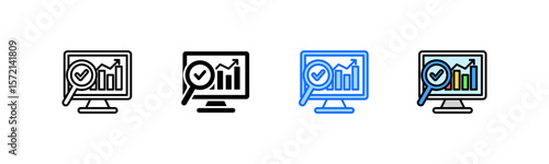Data Analytics Icon Set Multiple Style Collection