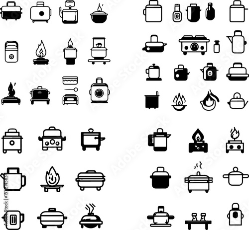camping stove icon, portable stove icon, outdoor stove icon, backpacking stove icon, hiking stove icon, gas camping stove, propane camping stove, butane camping stove, dual fuel camping