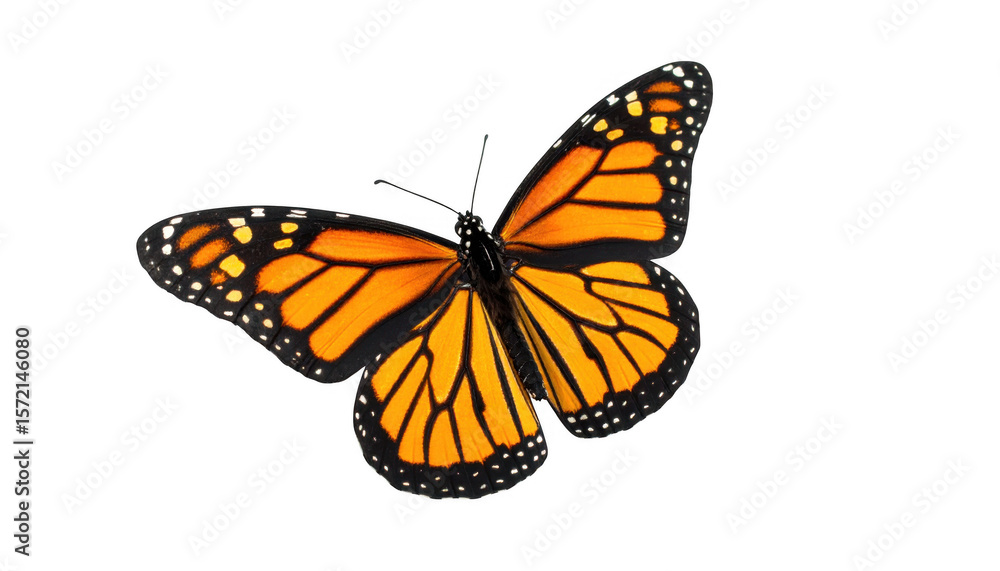 Naklejka premium Monarch butterfly studio shot isolated on transparent background