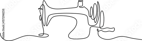 Fotografía one line. sewing machine isolated