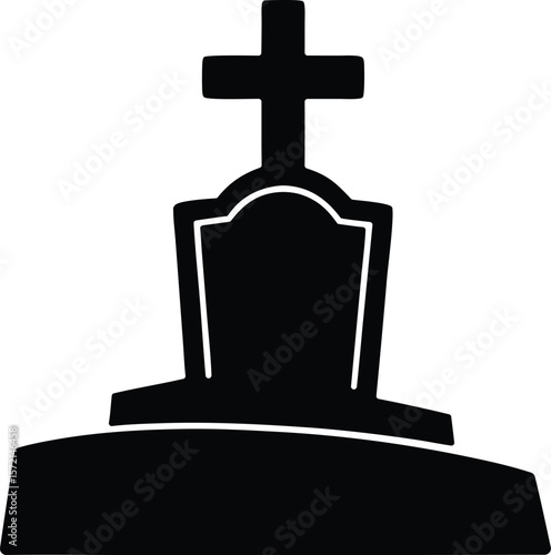grave vector icon. Halloween Related Vector Icon.
