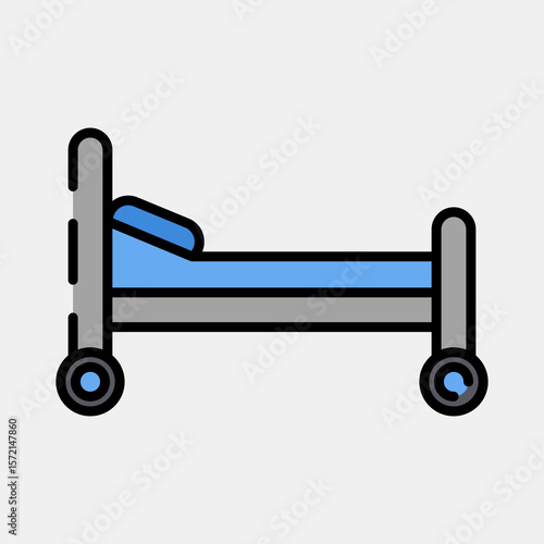 Icon bed. Medical elements. Icon in filled line style.