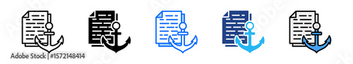 Anchor Icon Set Multiple Style Collection