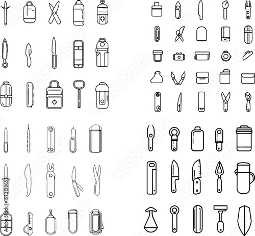 Swiss army knife icon, multi-tool knife icon, pocket knife icon, camping knife icon, survival knife icon, outdoor multi-tool icon, compact multi-tool icon, portable multi-tool icon, fol