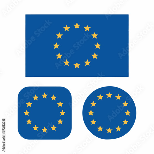European union flag vector illustration eu emblem national symbol europe country member state government 