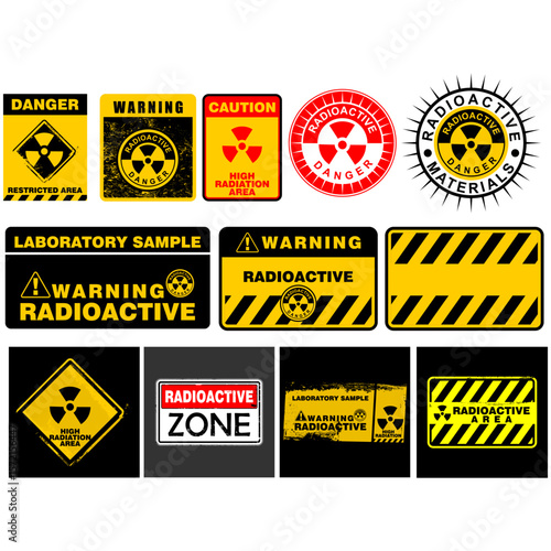Danger, High radiation area, sign and label vector