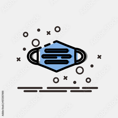 Icon mask. Medical elements. Icon in MBE style.