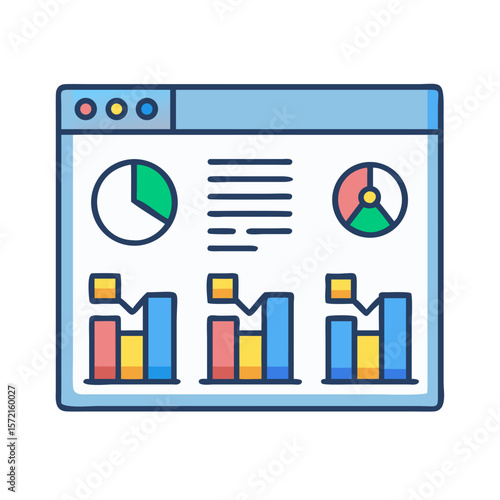 Data dashboard showing business analytics and financial growth