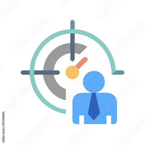 Targeting time management skills for business professional growth concept