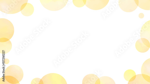 優しい黄色の水彩風水玉フレーム
