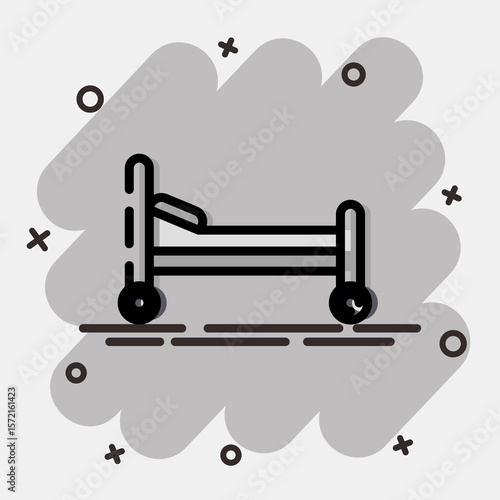 Icon bed. Medical elements. Icon in comic style.