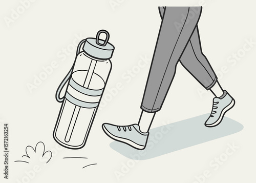Person walking with reusable water bottle, for healthy lifestyle blogs